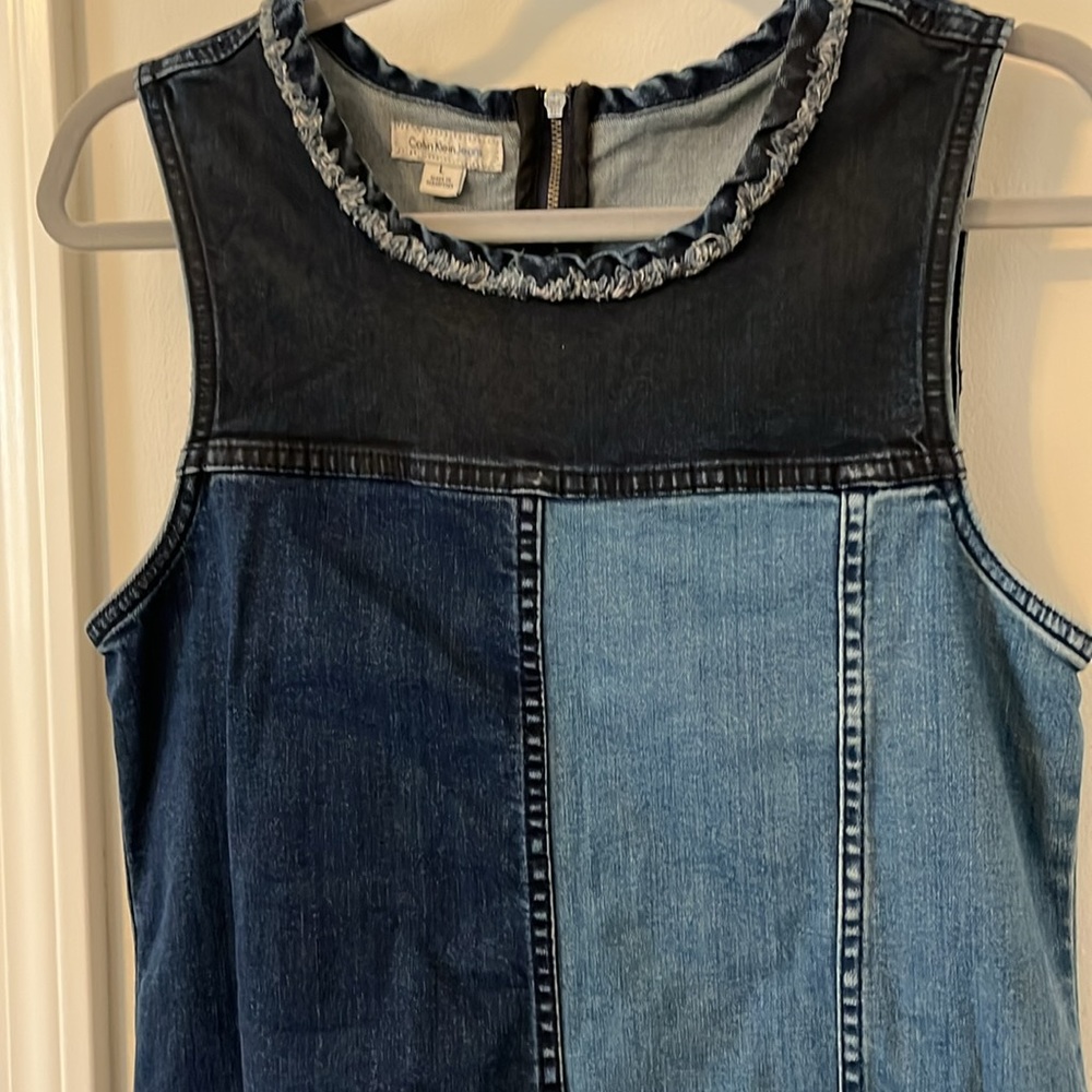 Calvin Klein Jean Denim Patch Work Sleeveless Dre… - image 2